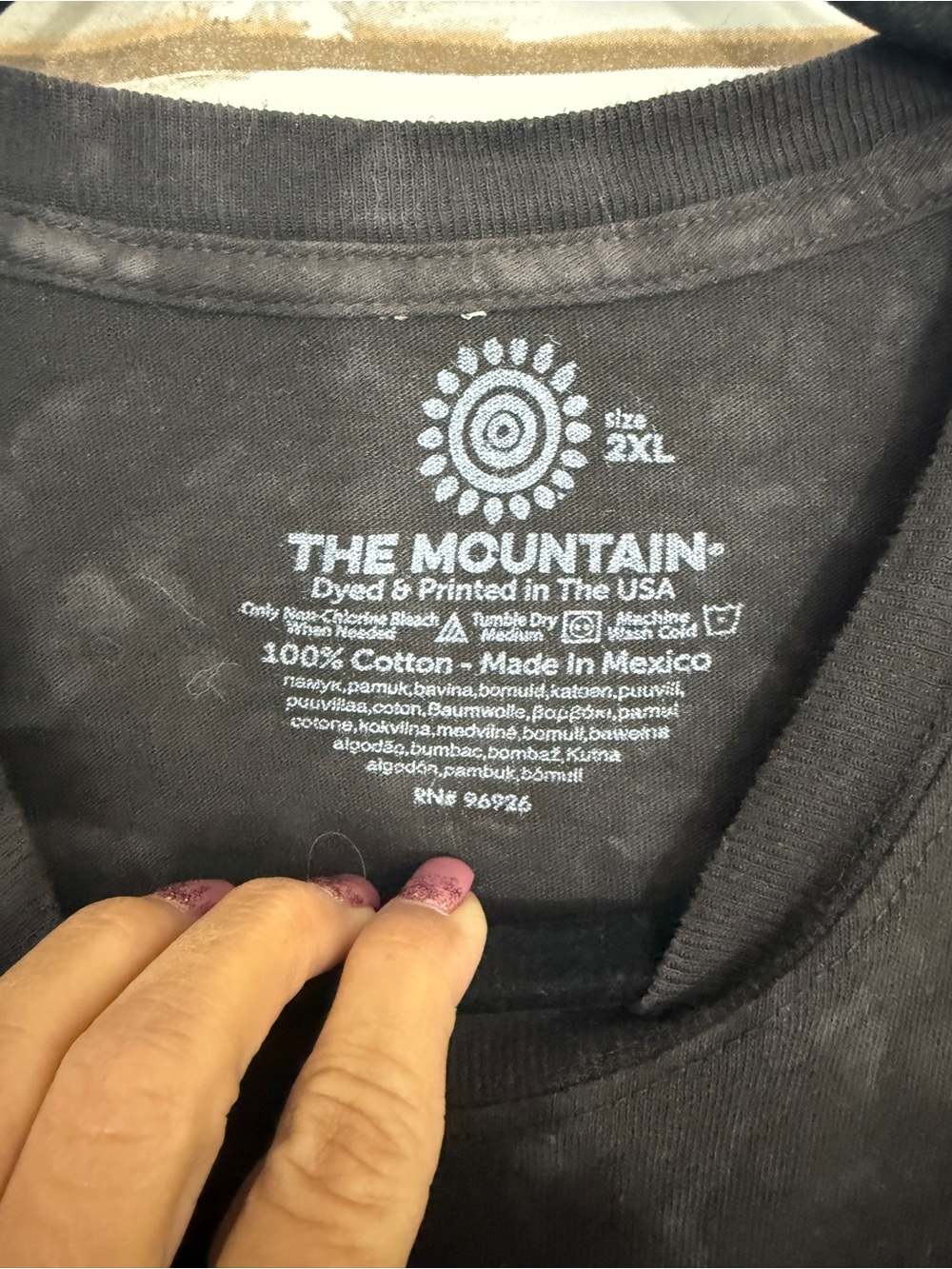 The Mountain Charcoal Gray Tie Dye Owl Short Sleeve Graphic Tee T-shirt  2XL - Picture 4 of 4